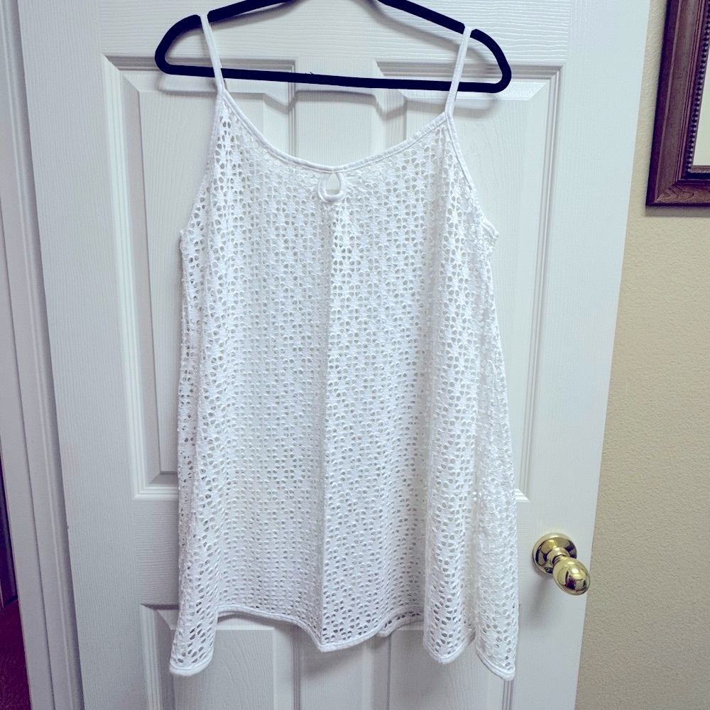 Oceanus White Crochet Swim Coverup